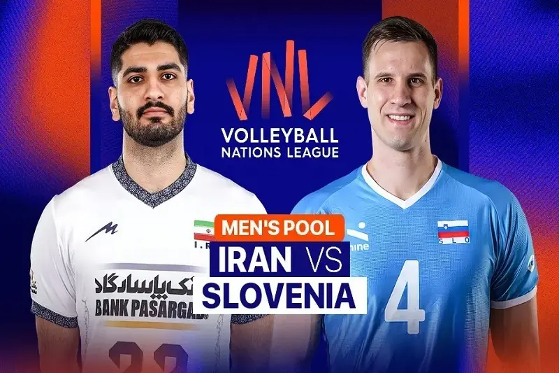 پخش زنده والیبال ایران و اسلوونی 26 تیر 1405 | لیگ ملت‌های والیبال 2026 (بدون سانسور)