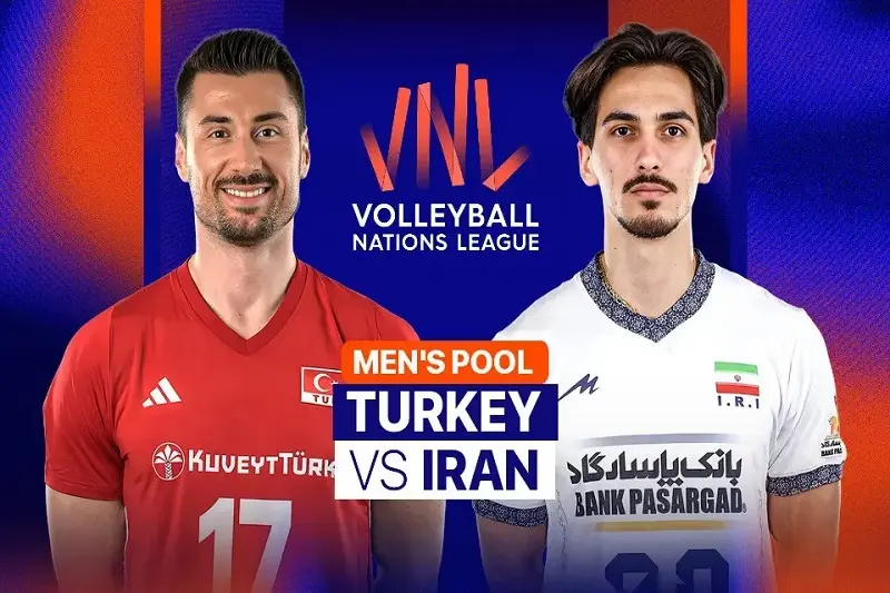 پخش زنده والیبال ایران و ترکیه 28 تیر 1405 | لیگ ملت‌های والیبال 2026 (بدون سانسور)