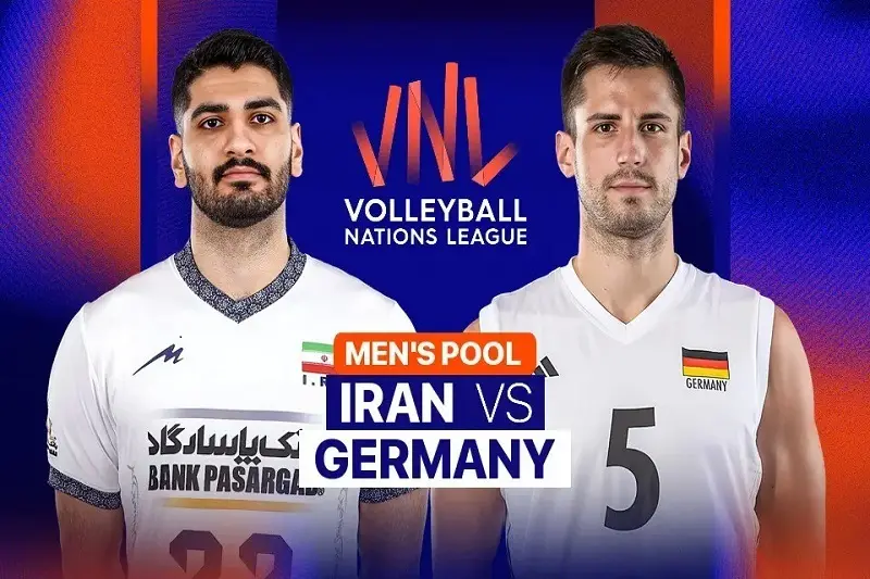 پخش زنده والیبال ایران و آلمان 25 تیر 1405 | لیگ ملت‌های والیبال 2026 (بدون سانسور)