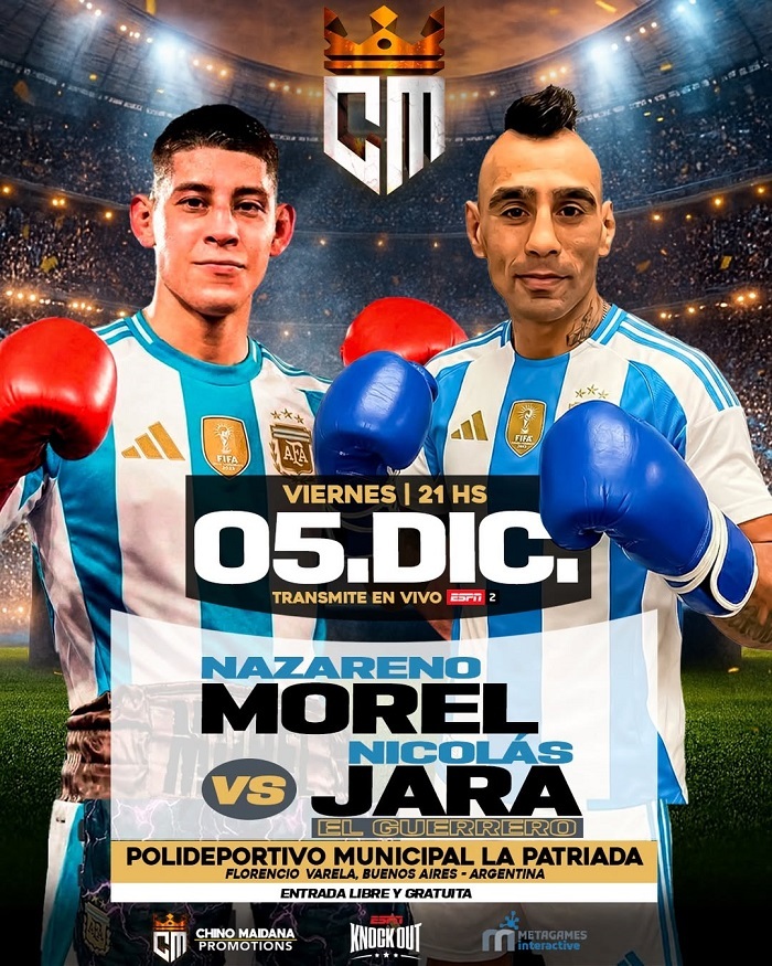 پخش زنده بوکس نازارنو مورل و نیکلاس خارا امروز 15 آذر 1404